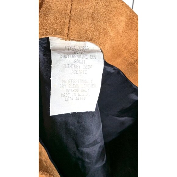 Vintage tan brown suede leather mini pencil skirt - Picture 6 of 6